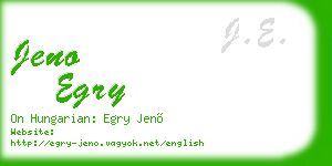 jeno egry business card